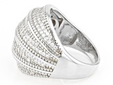 White Cubic Zirconia Rhodium Over Sterling Silver Ring 1.94ctw