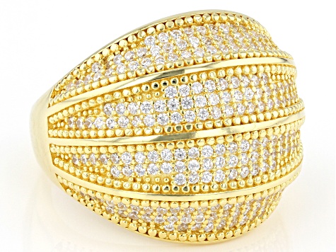 White Cubic Zirconia 18k Yellow Gold Over Sterling Silver Ring 1.94ctw