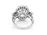 White Cubic Zirconia Rhodium Over Sterling Silver Ring 17.34ctw