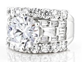 White Cubic Zirconia Platinum Over Sterling Silver Ring 10.35ctw