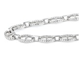 White Cubic Zirconia Rhodium Over Sterling Silver Mariner Link Necklace 10.72ctw