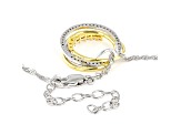 White Cubic Zirconia Rhodium And 18k Yellow Gold Over Sterling Pendant 0.86ctw