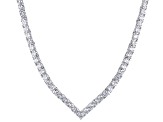 White Cubic Zirconia Platinum Over Sterling Silver Tennis Necklace 35.64ctw