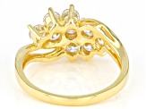 White Cubic Zirconia 18k Yellow Gold Over Sterling Silver Ring 2.39ctw