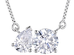 White Cubic Zirconia Rhodium Over Sterling Silver Necklace 2.97ctw