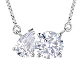 White Cubic Zirconia Rhodium Over Sterling Silver Necklace 2.97ctw