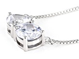 White Cubic Zirconia Rhodium Over Sterling Silver Necklace 2.97ctw