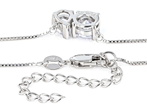 White Cubic Zirconia Rhodium Over Sterling Silver Necklace 2.97ctw