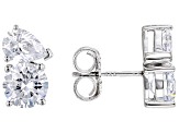 White Cubic Zirconia Rhodium Over Sterling Silver Earrings 2.97ctw