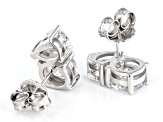 White Cubic Zirconia Rhodium Over Sterling Silver Earrings 2.97ctw