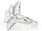 White Cubic Zirconia Platinum Over Sterling Silver Ring 11.55ctw