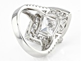 White Cubic Zirconia Platinum Over Sterling Silver Ring 11.55ctw