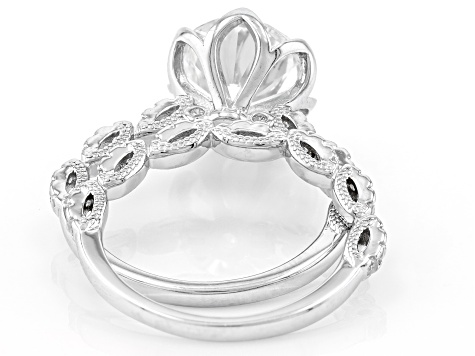 White Cubic Zirconia Rhodium Over Sterling Silver Ring With Band 7.86ctw