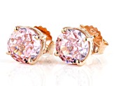 Pink Cubic Zirconia 18k Rose Gold Over Sterling Silver Starry Cut Earrings 10.14ctw