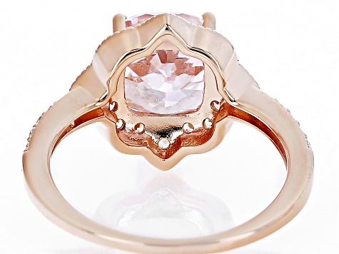 Pink And White Cubic Zirconia 18k Rose Gold Over Sterling Silver Starry Cut Ring 5.20ctw