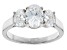 White Cubic Zirconia Platinum Over Sterling Silver Ring 3.97ctw