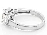 White Cubic Zirconia Platinum Over Sterling Silver Ring 3.97ctw