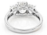 White Cubic Zirconia Platinum Over Sterling Silver Ring 3.97ctw