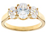 White Cubic Zirconia 18k Yellow Gold Over Sterling Silver Ring 3.97ctw