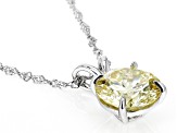 Yellow Cubic Zirconia Rhodium Over Sterling Silver Firework Cut Pendant With Chain 11.52ctw