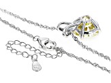 Yellow Cubic Zirconia Rhodium Over Sterling Silver Firework Cut Pendant With Chain 11.52ctw