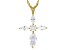 White Cubic Zirconia 18k Yellow Gold Over Sterling Silver Cross Pendant With Chain 2.88ctw