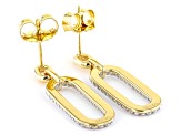 White Cubic Zirconia Rhodium And 18k Yellow Gold Over Sterling Silver Paperclip Earrings 1.78ctw