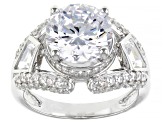 White Cubic Zirconia Rhodium Over Sterling Silver Ring 9.48ctw