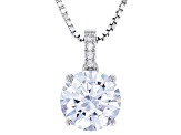 White Cubic Zirconia Rhodium Over Sterling Silver Pendant With Chain 6.04ctw