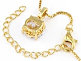 White Cubic Zirconia 18k Yellow Gold Over Sterling Silver Pendant With Chain