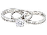 White Cubic Zirconia Rhodium Over Sterling Silver Ring Set 7.53ctw