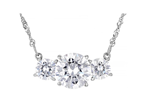 White Cubic Zirconia Platinum Over Sterling Silver Necklace 9.13ctw