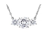 White Cubic Zirconia Platinum Over Sterling Silver Necklace 9.13ctw