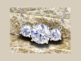 White Cubic Zirconia Platinum Over Sterling Silver Necklace 9.13ctw