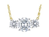 White Cubic Zirconia 18k Yellow Gold Over Sterling Silver Necklace 9.13ctw