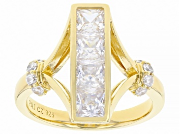 Picture of White Cubic Zirconia 18k Yellow Gold Over Sterling Silver Ring 2.33ctw