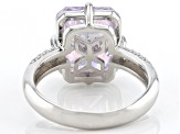 Aurora Borealis And White Cubic Zirconia Rhodium Over Sterling Silver Ring 10.35ctw