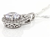 White Cubic Zirconia Rhodium Over Sterling Silver Pendant With Chain 3.90ctw