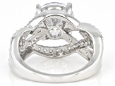 White Cubic Zirconia Platinum Over Sterling Silver Ring 7.35ctw