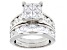 White Cubic Zirconia Rhodium Over Sterling Silver Ring With Band 6.20ctw