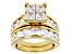 White Cubic Zirconia 18k Yellow Gold Over Sterling Silver Ring With Band 6.20ctw