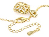 Yellow And White Cubic Zirconia 18k Yellow Gold Over Sterling Silver Pendant With Chain 7.36ctw