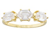 White Cubic Zirconia 18k Yellow Gold Over Sterling Silver Ring 2.87ctw