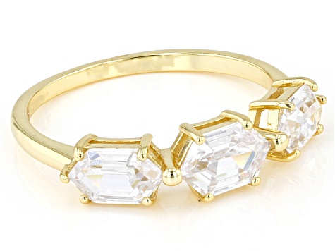 White Cubic Zirconia 18k Yellow Gold Over Sterling Silver Ring 2.87ctw