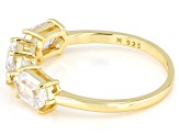 White Cubic Zirconia 18k Yellow Gold Over Sterling Silver Ring 2.87ctw