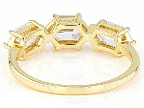 White Cubic Zirconia 18k Yellow Gold Over Sterling Silver Ring 2.87ctw