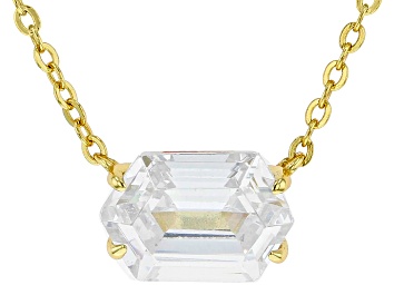 Picture of White Cubic Zirconia 18k Yellow Gold Over Sterling Silver Necklace 3.54ctw