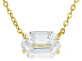 White Cubic Zirconia 18k Yellow Gold Over Sterling Silver Necklace 3.54ctw