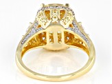 Yellow And White Cubic Zirconia 18k Yellow Gold And Rhodium Over Sterling Silver Ring 6.26ctw