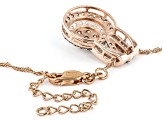 Champagne And White Cubic Zirconia 18k Rose Gold Over Sterling Silver Pendant With Chain 2.30ctw